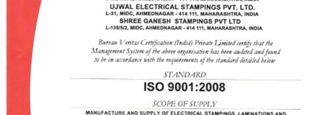 ISO 9001-2008 Certification ISO 9001-2008 Certification